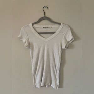 White Michael Stars ribbed v-neck t-shirt